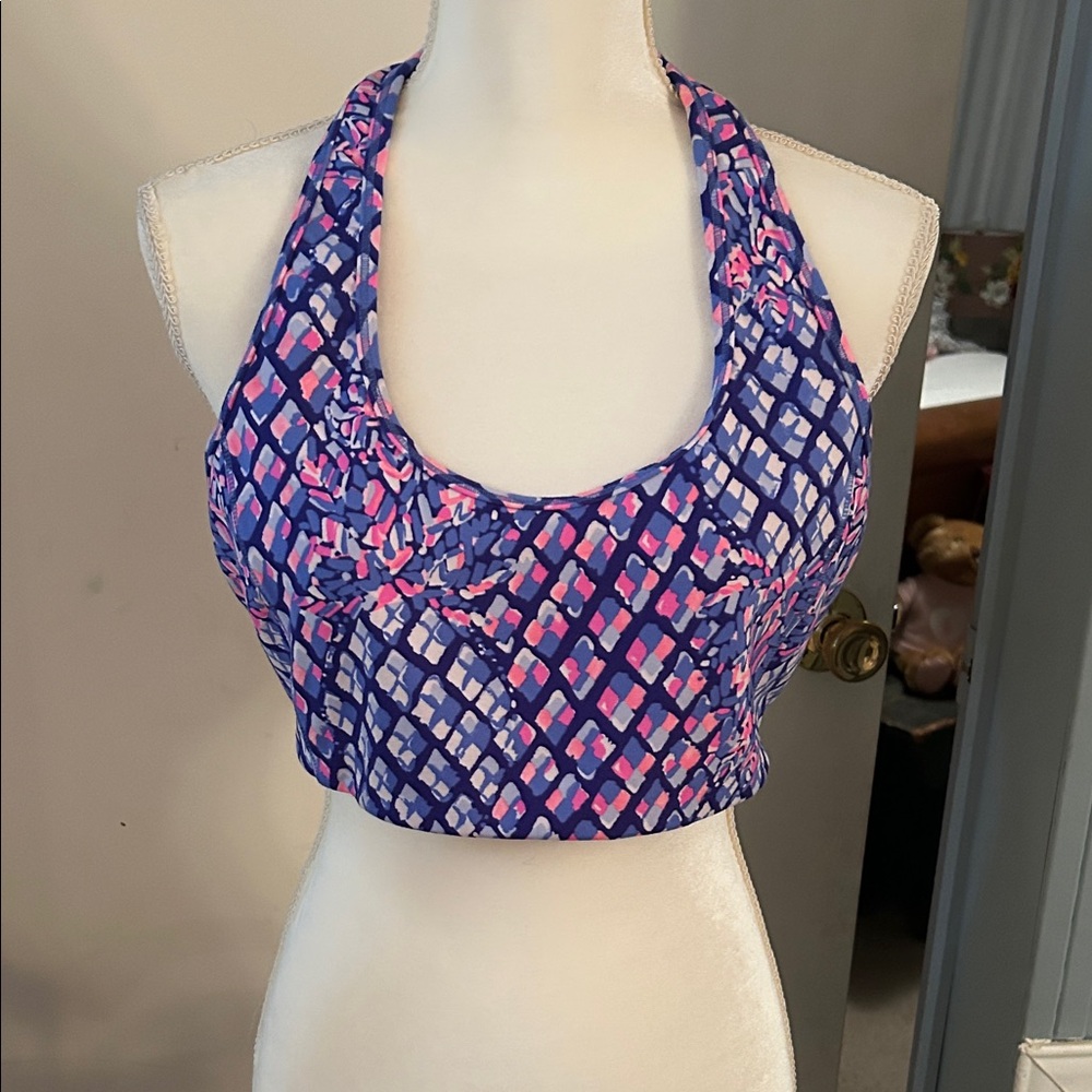 Lilly Pulitzer Blue and Pink Luxletic Top